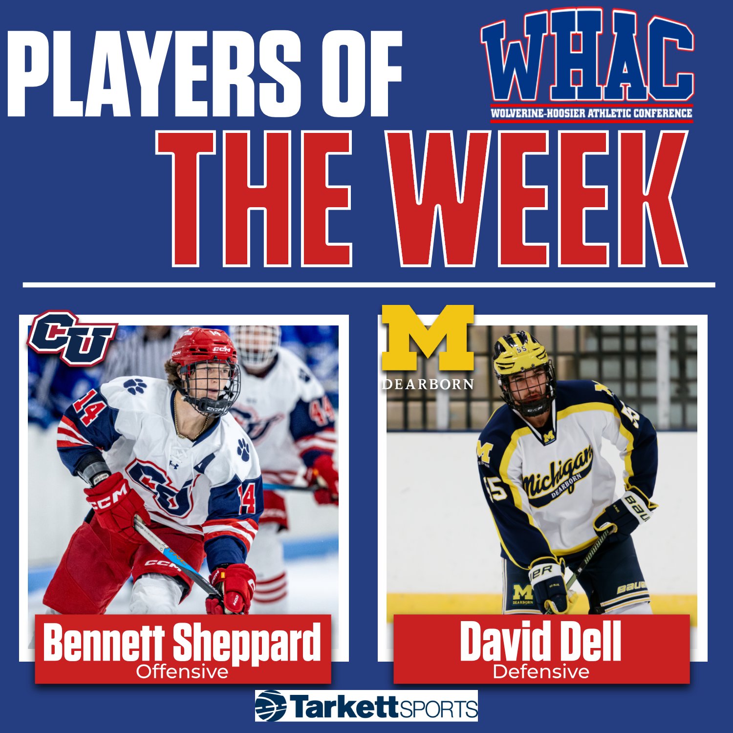 Cleary's Sheppard, UMD's Dell Named Hockey Players of the Week