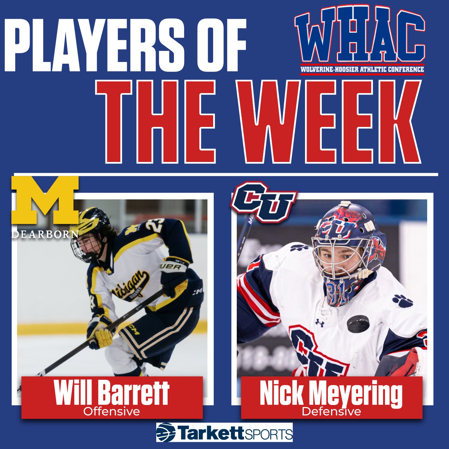 UMD's Barrett, Cleary's Meyering Earn Weekly Hockey Awards