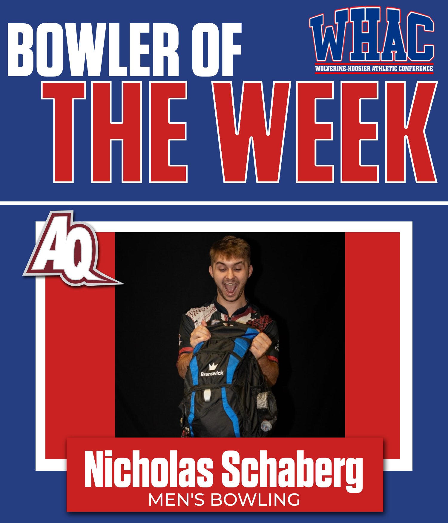 AQ's Schaberg Named Men's Bowler of the Week