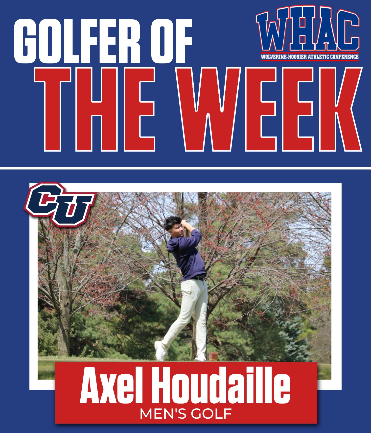Cleary's Houdaille Wins Men's Golfer of the Week Honors