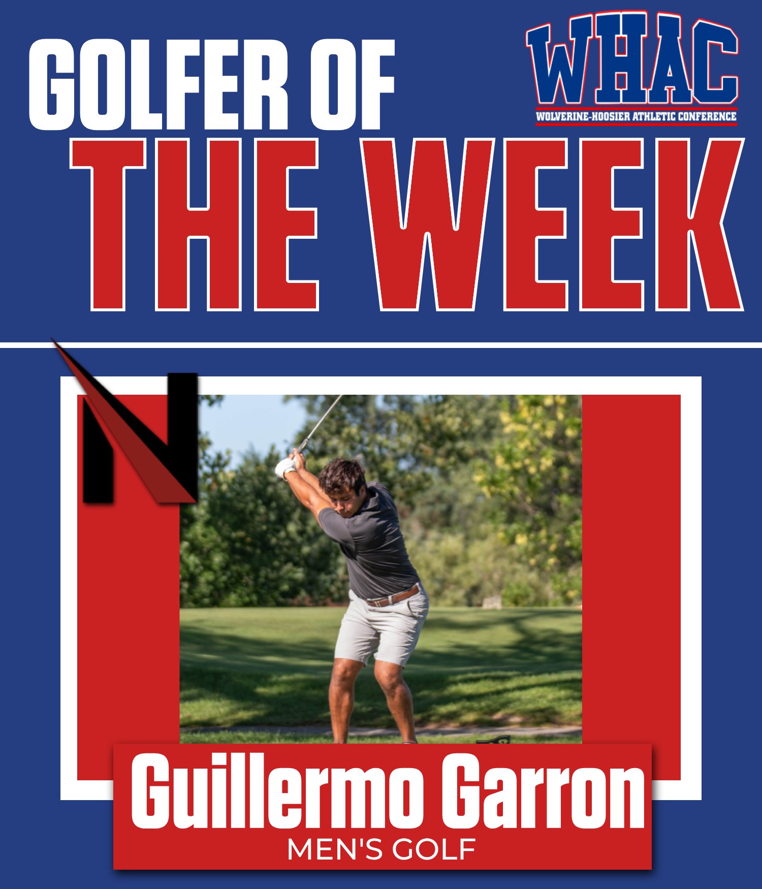 UNOH's Garron Nabs Men's Golfer Of the Week Honors