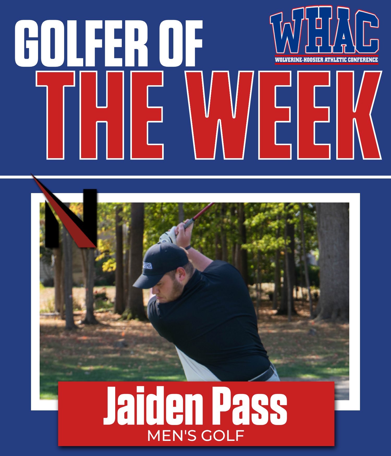 UNOH's Jaiden Pass Repeats as Men's Golfer of the Week
