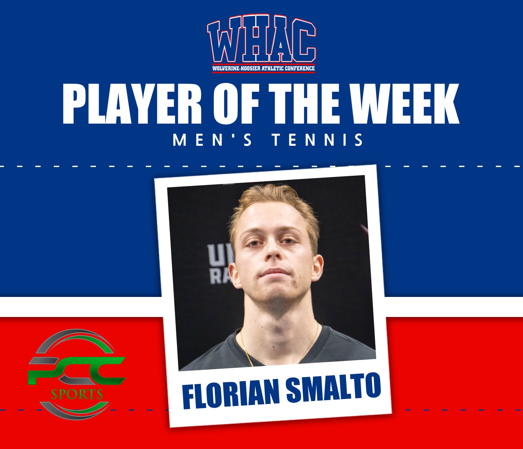 UNOH's Smalto Named Men's Tennis Player of the Week