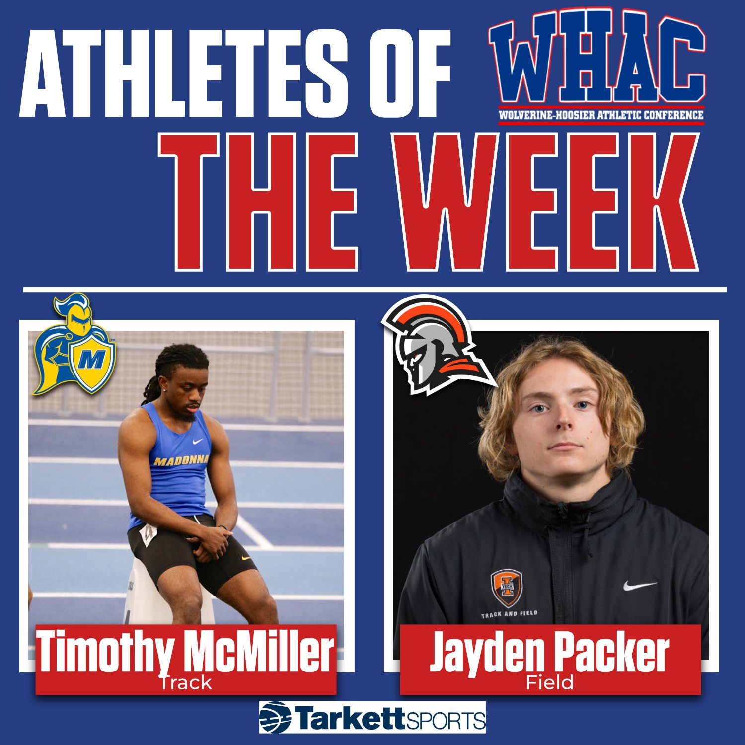 McMiller and Packer Named Men's Indoor Athletes of the Week
