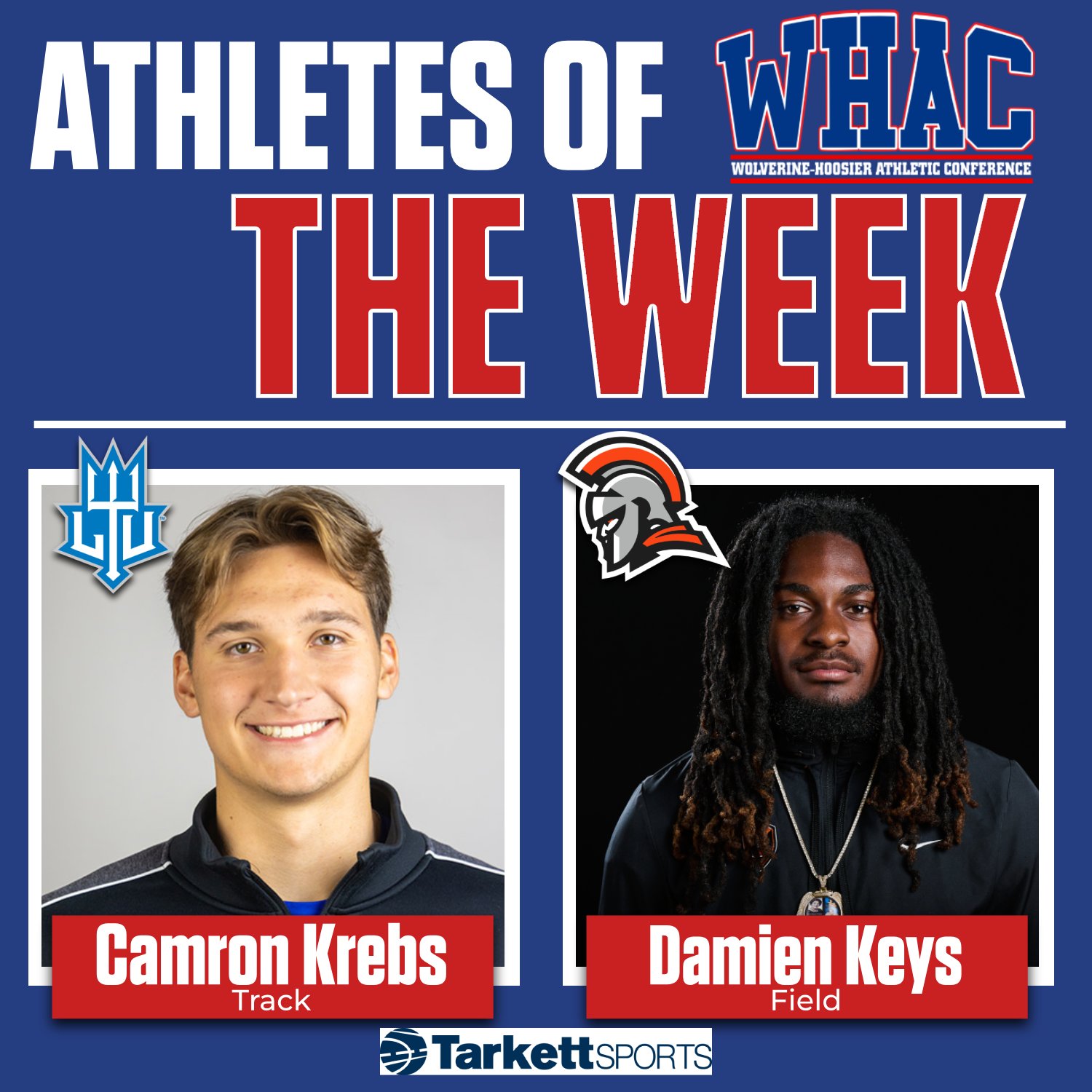 Krebs and Keys Named Men's Indoor Athletes of the Week