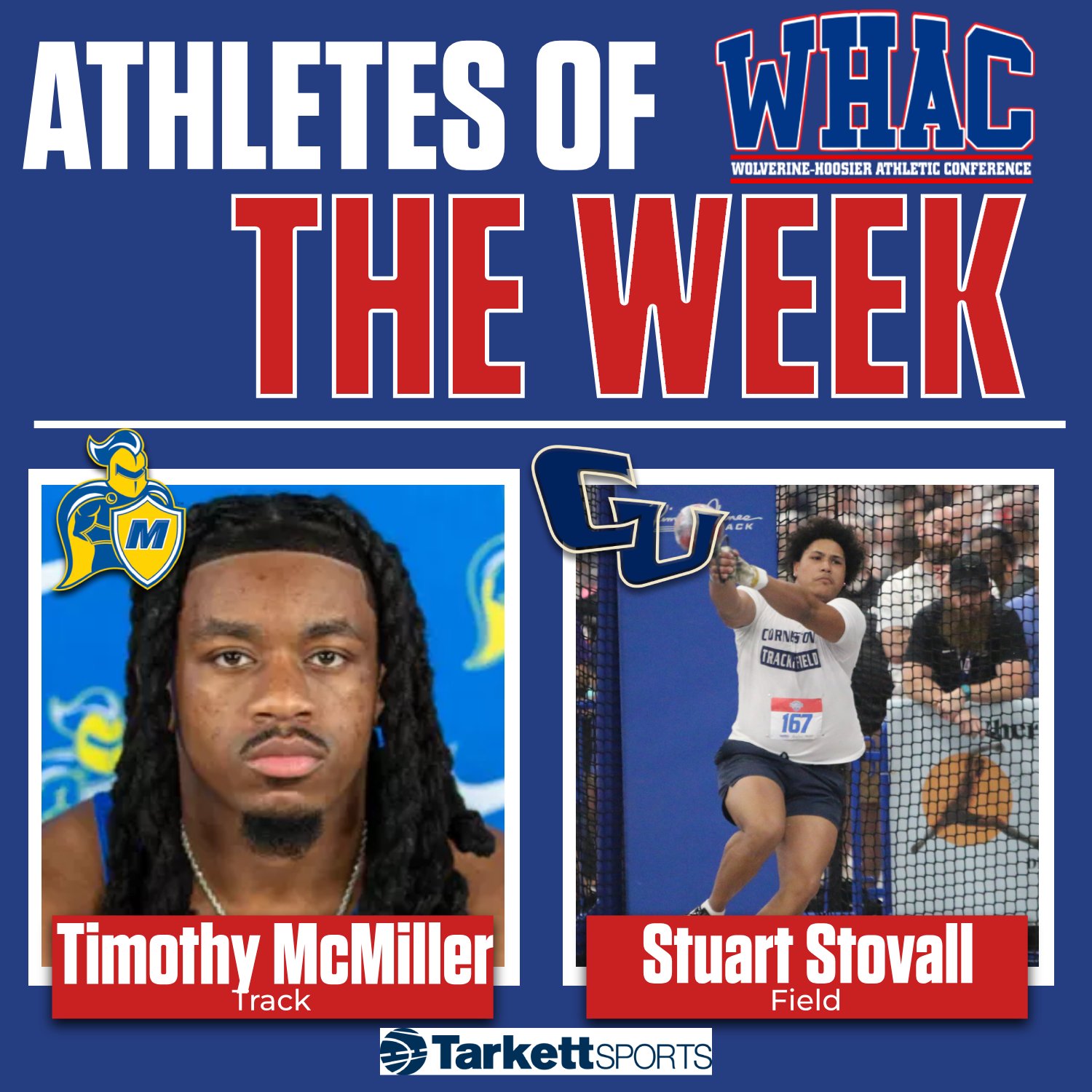 Madonna and Cornerstone Claim Weekly Men's Outdoor Track & Field Honors