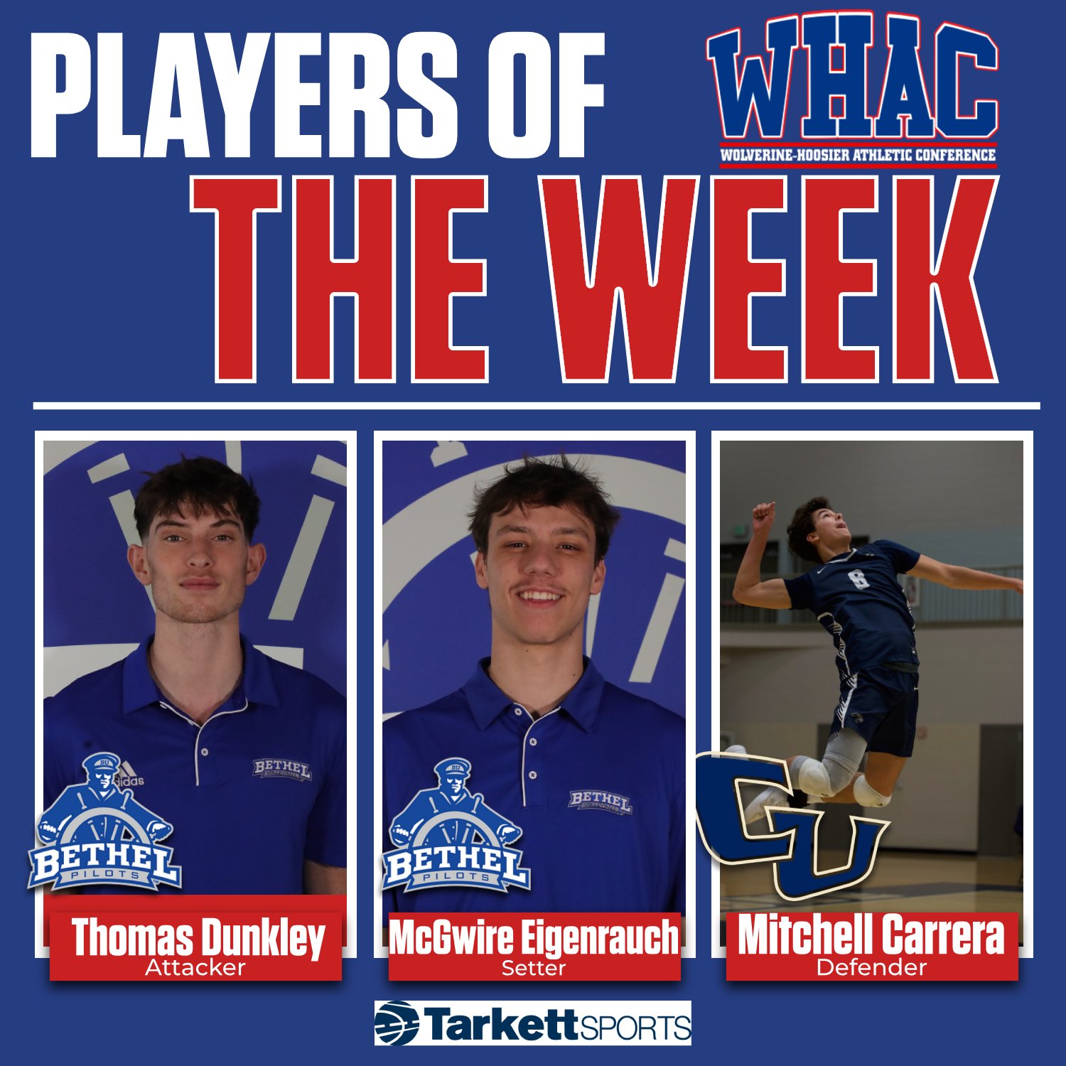 Dunkley, Eigenrauch and Carrera Named MVB Players of the Week