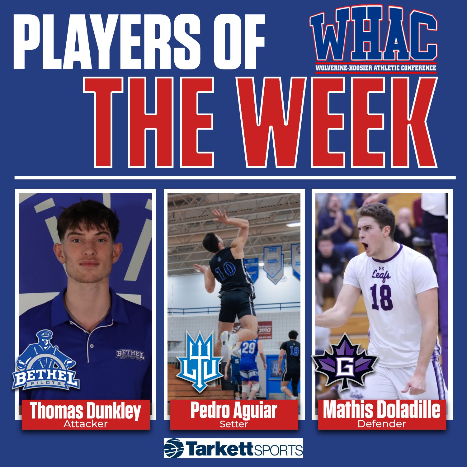 Bethel, Lawrence Tech, and Goshen Split Weekly WHAC Honors