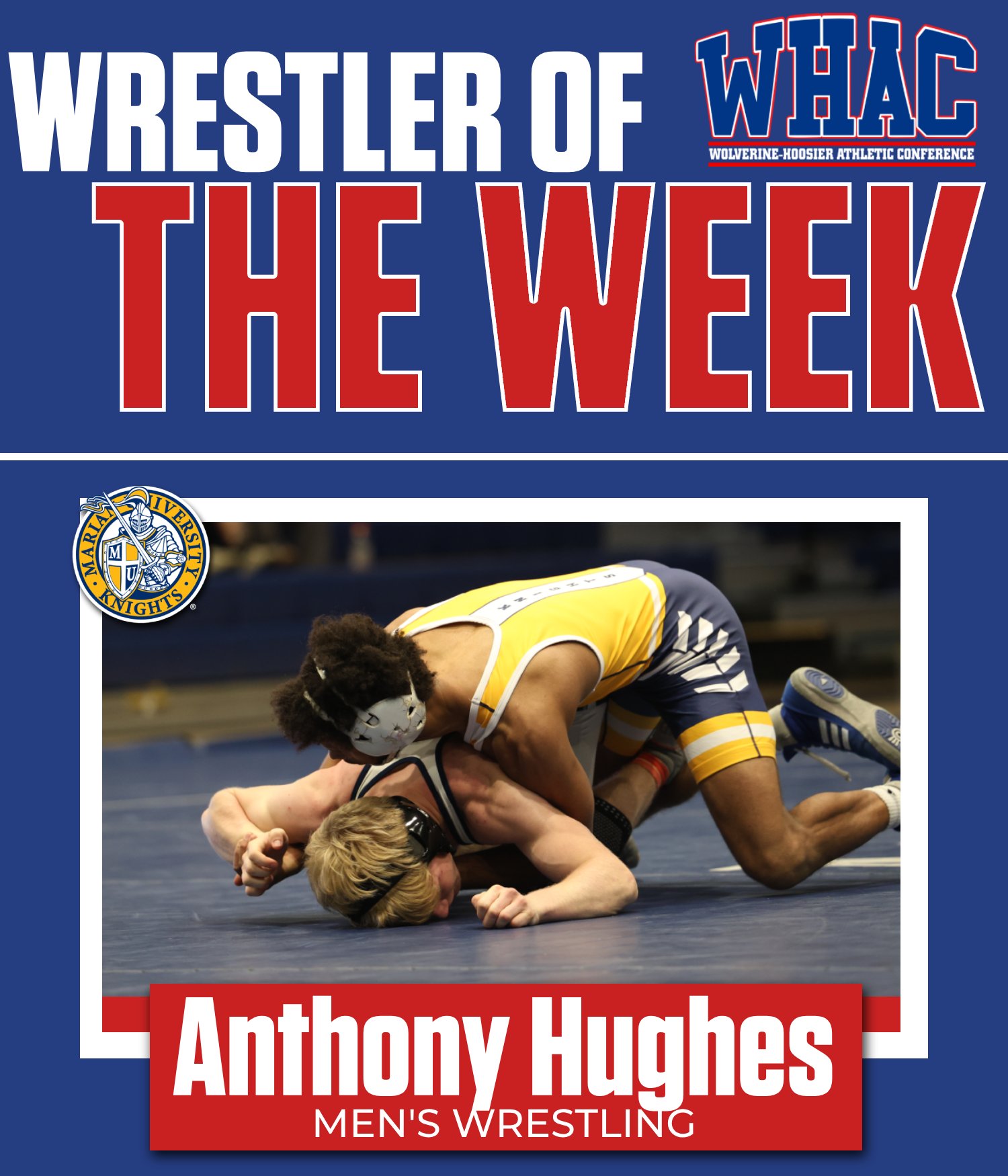Marian's Hughes named Wrestler of the Week