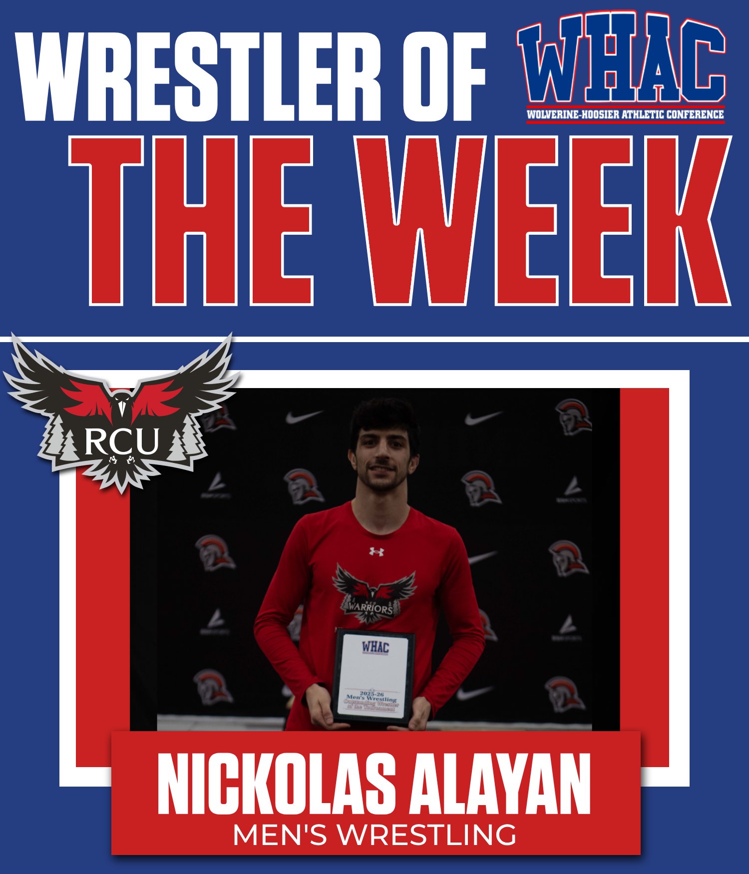 RCU's Alayan Named Final Men's Wrestler of the Week