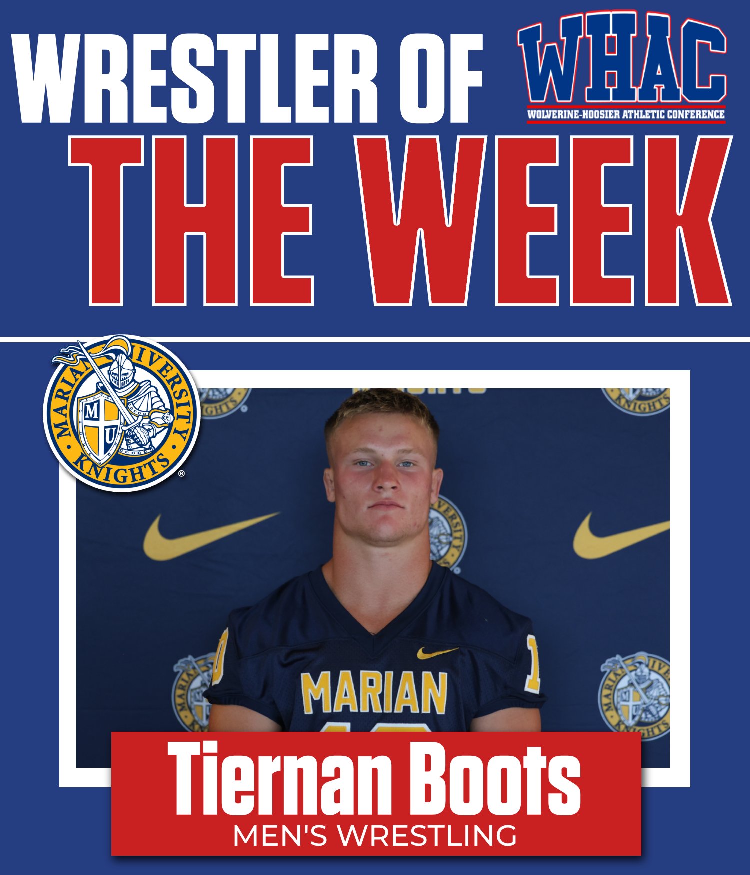 Marian's Boots Named Men's Wrestler of the Week
