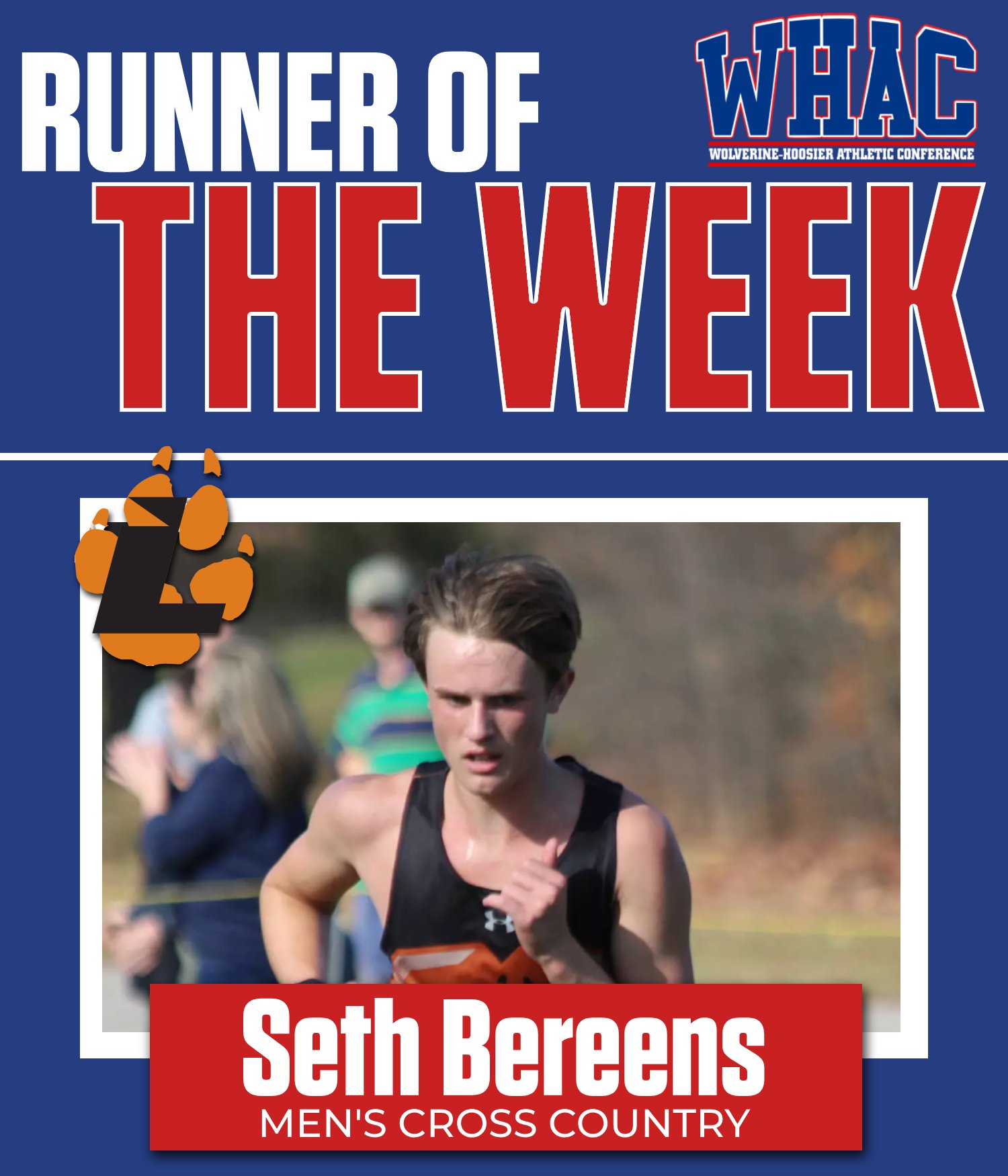 Lourdes' Bereens Named Runner of the Week