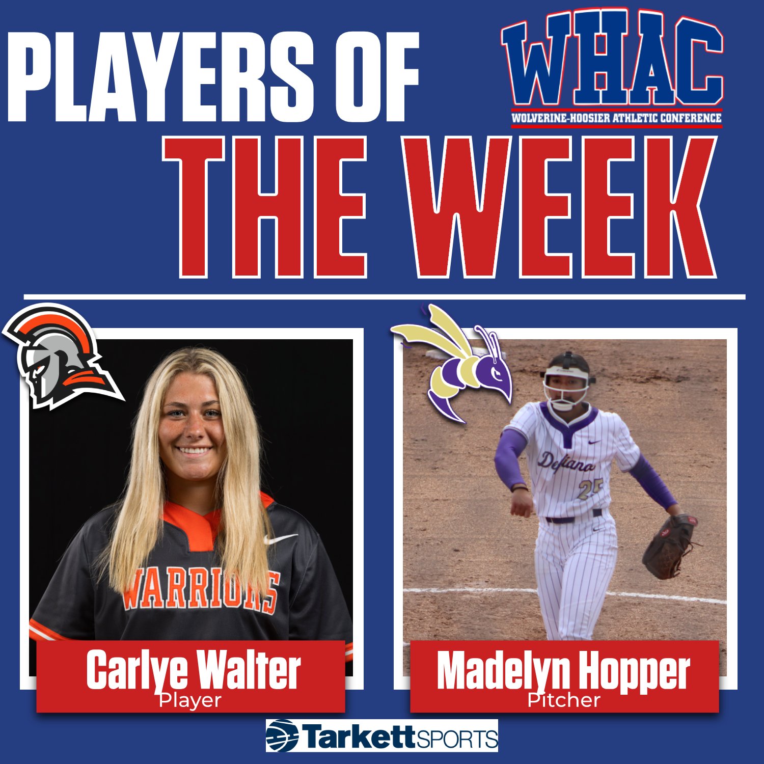 Walter and Hopper Named Softball Weekly Honorees