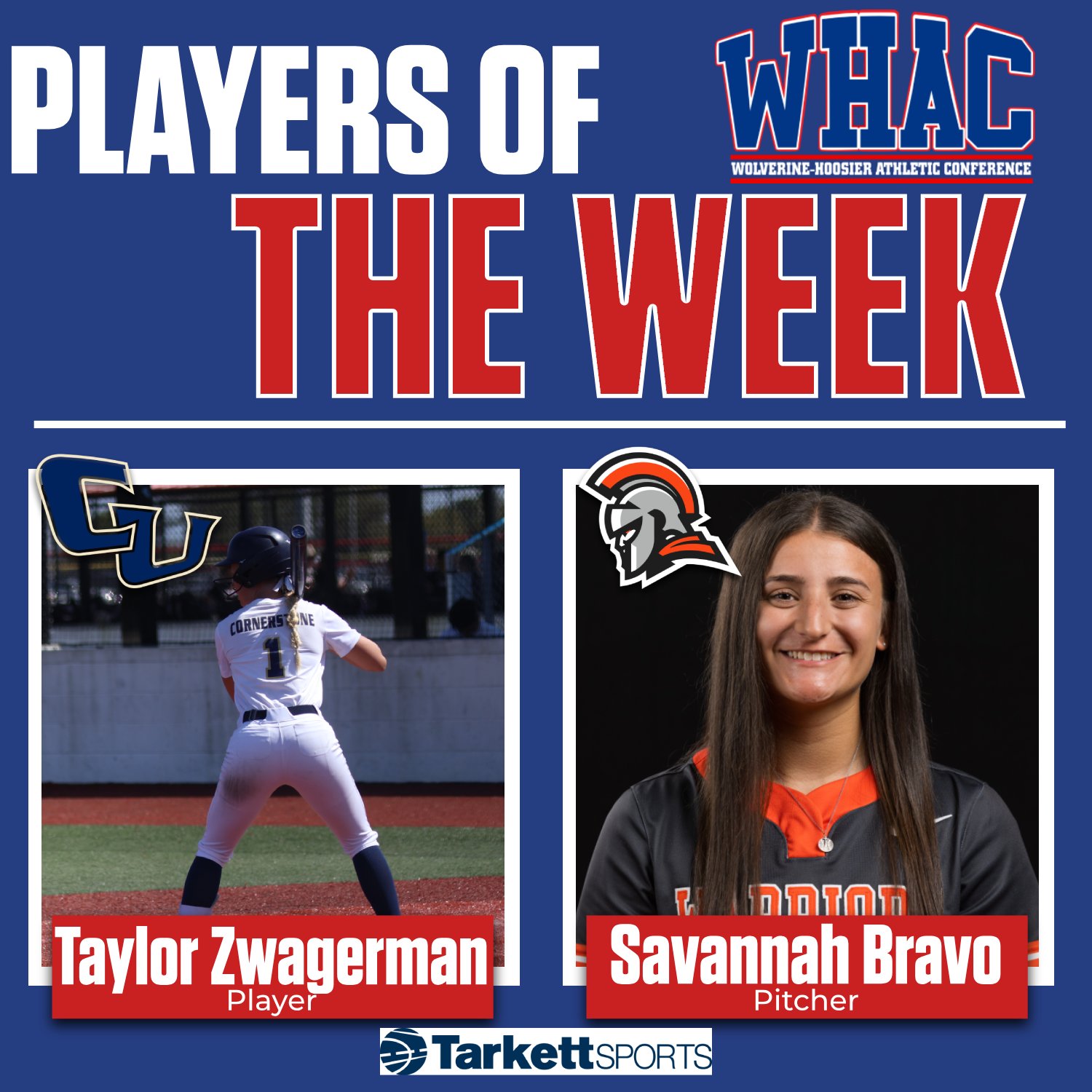 Bravo and Zwagerman Earn Softball Pitcher and Player of the Week
