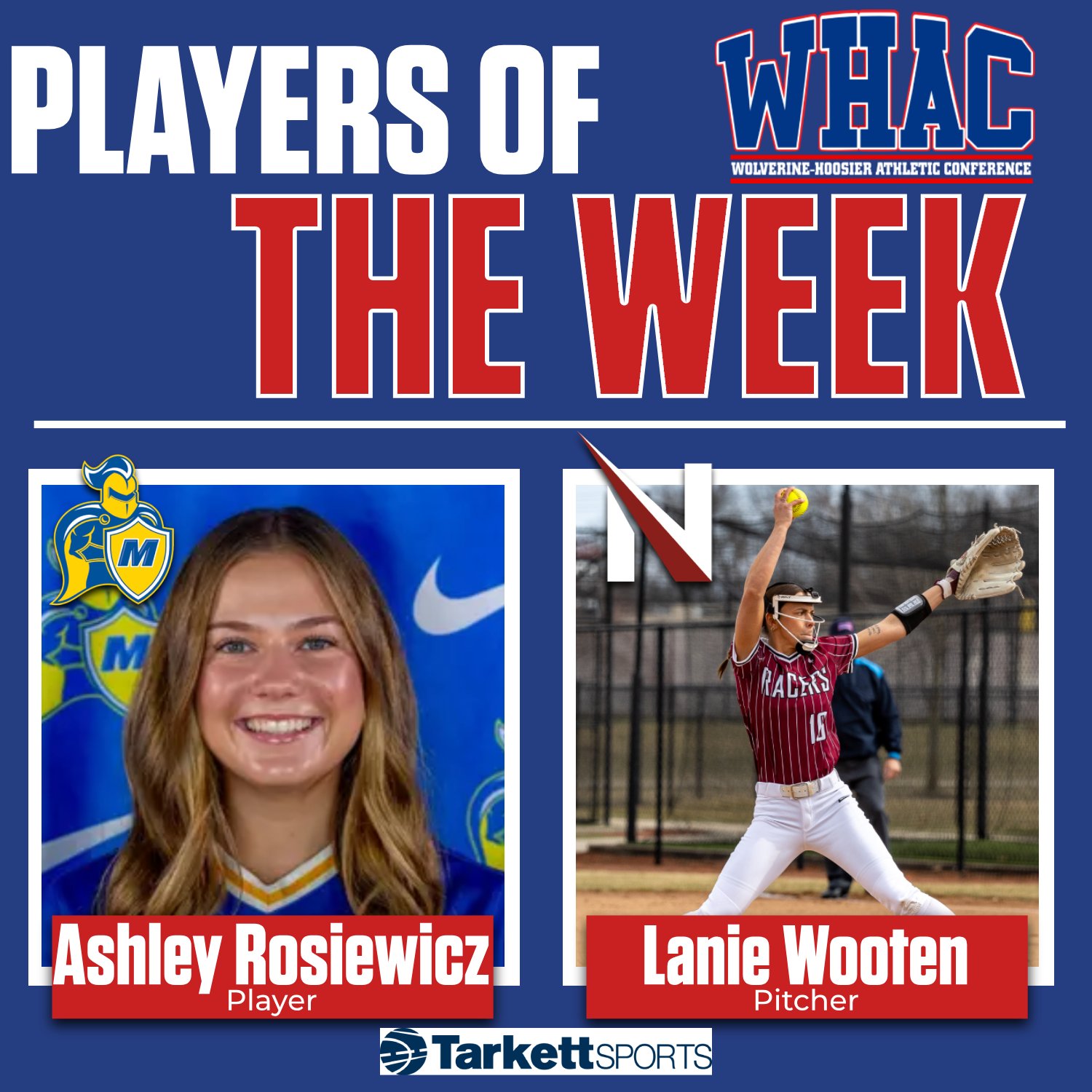 Rosiewicz and Wooten Named Softball Weekly Award Winners