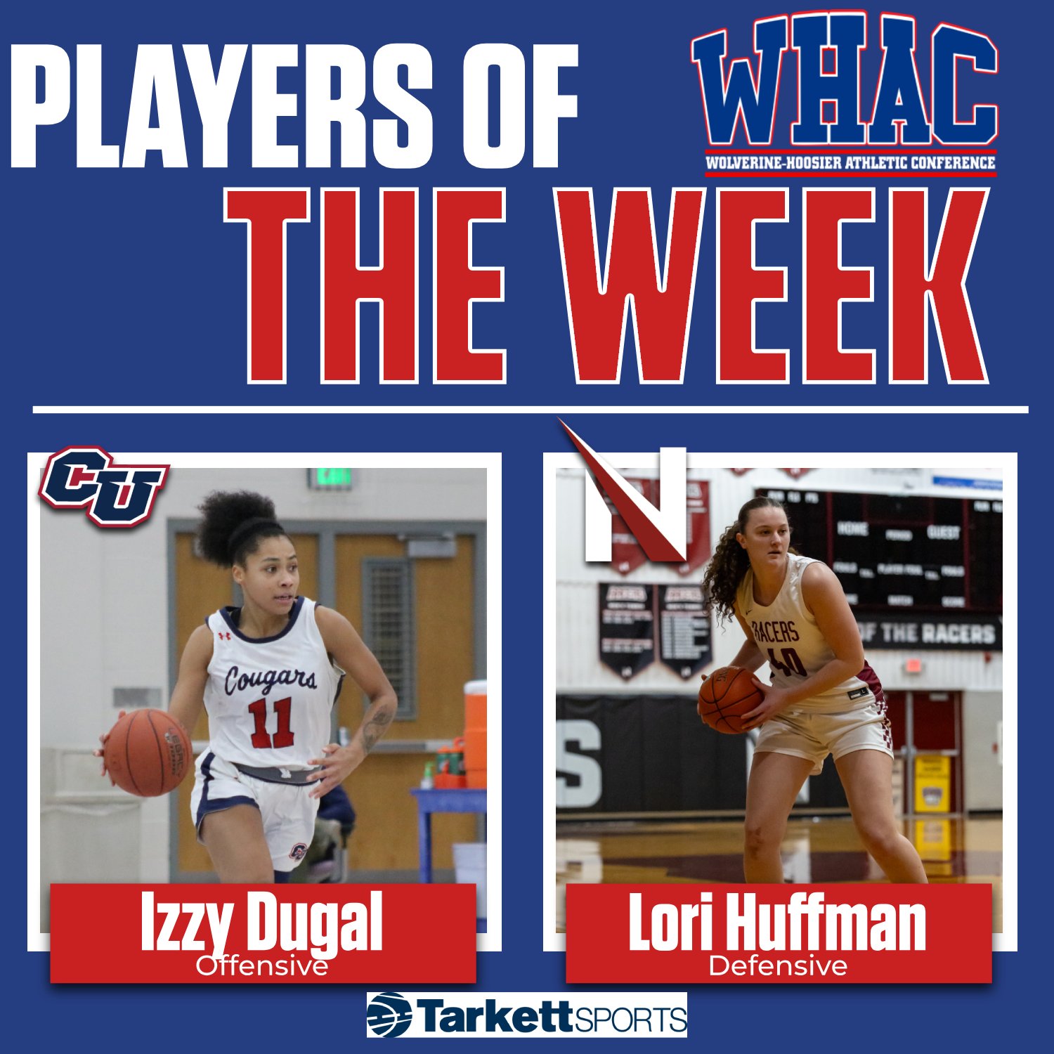 Dugal and Huffman Claim Final WBB Player of the Week Honors