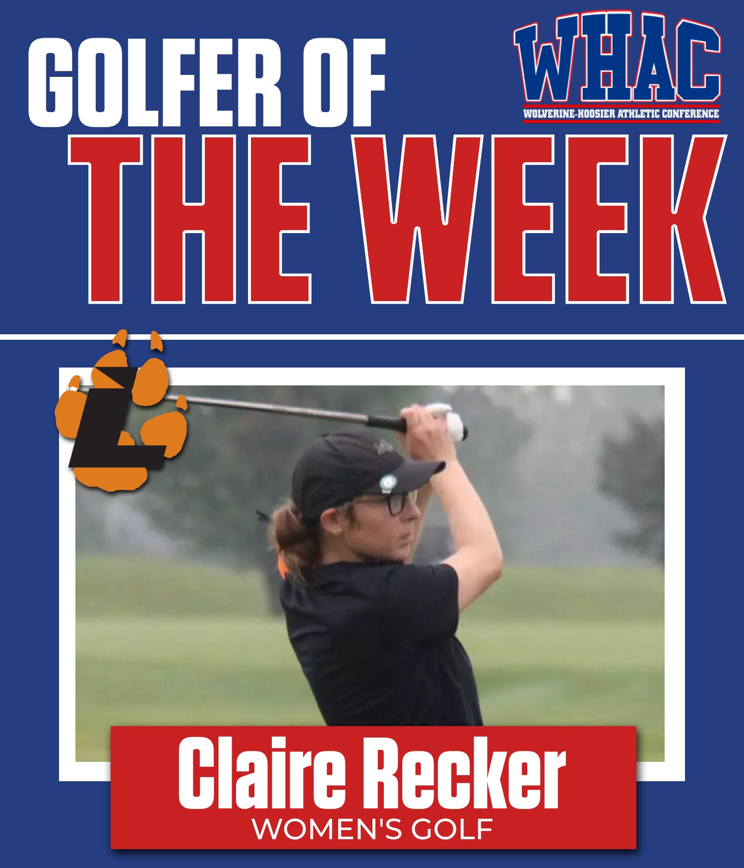 Lourdes' Recker Selected as Women's Golfer of the Week