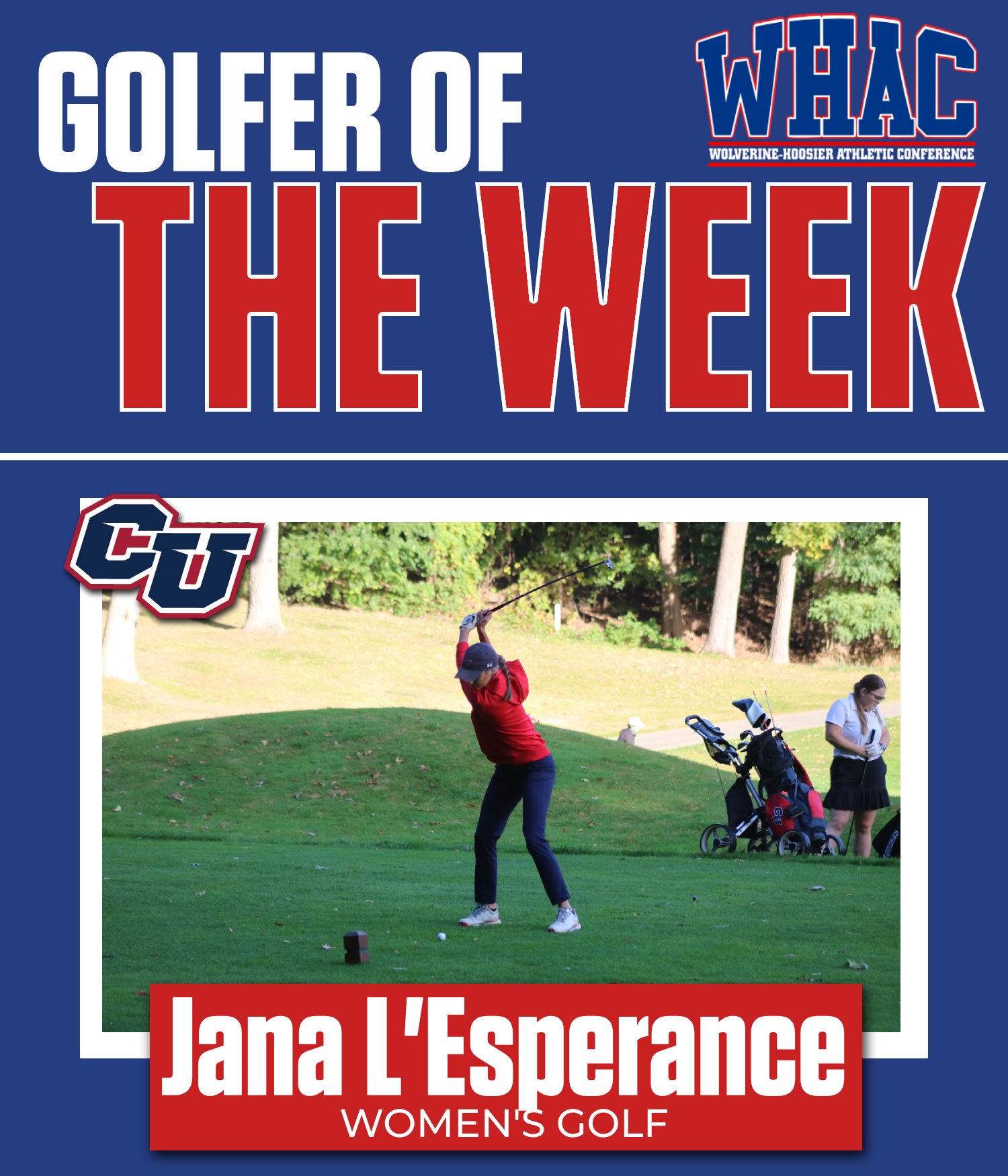 Cleary's L'Esperance named Women's Golfer of the Week