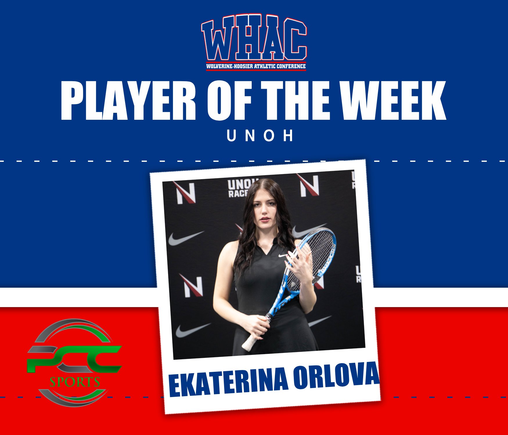 UNOH's Orlova wins Women's Tennis Weekly Honors