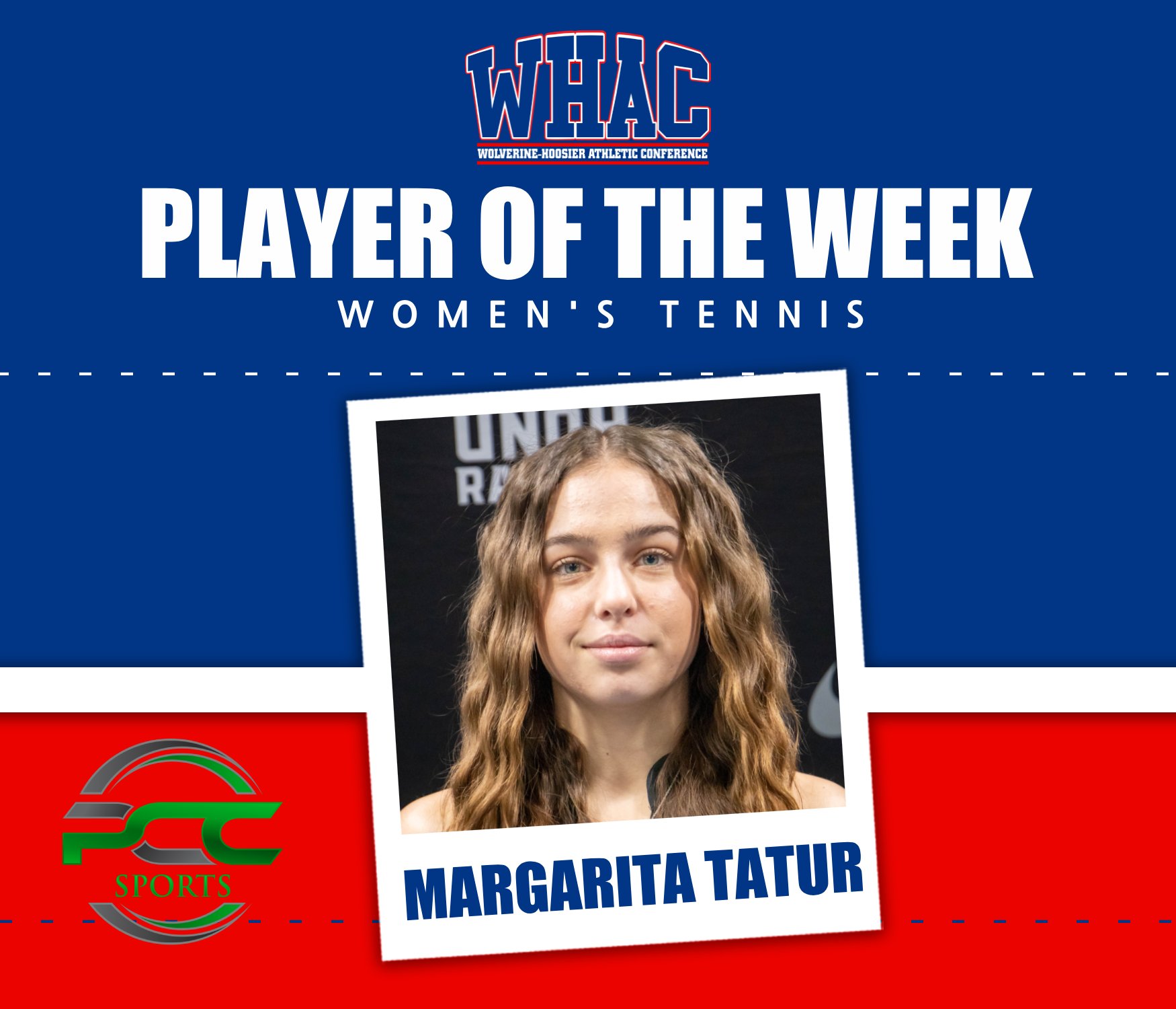 UNOH's Tatur Named Women's Tennis Player of the Week