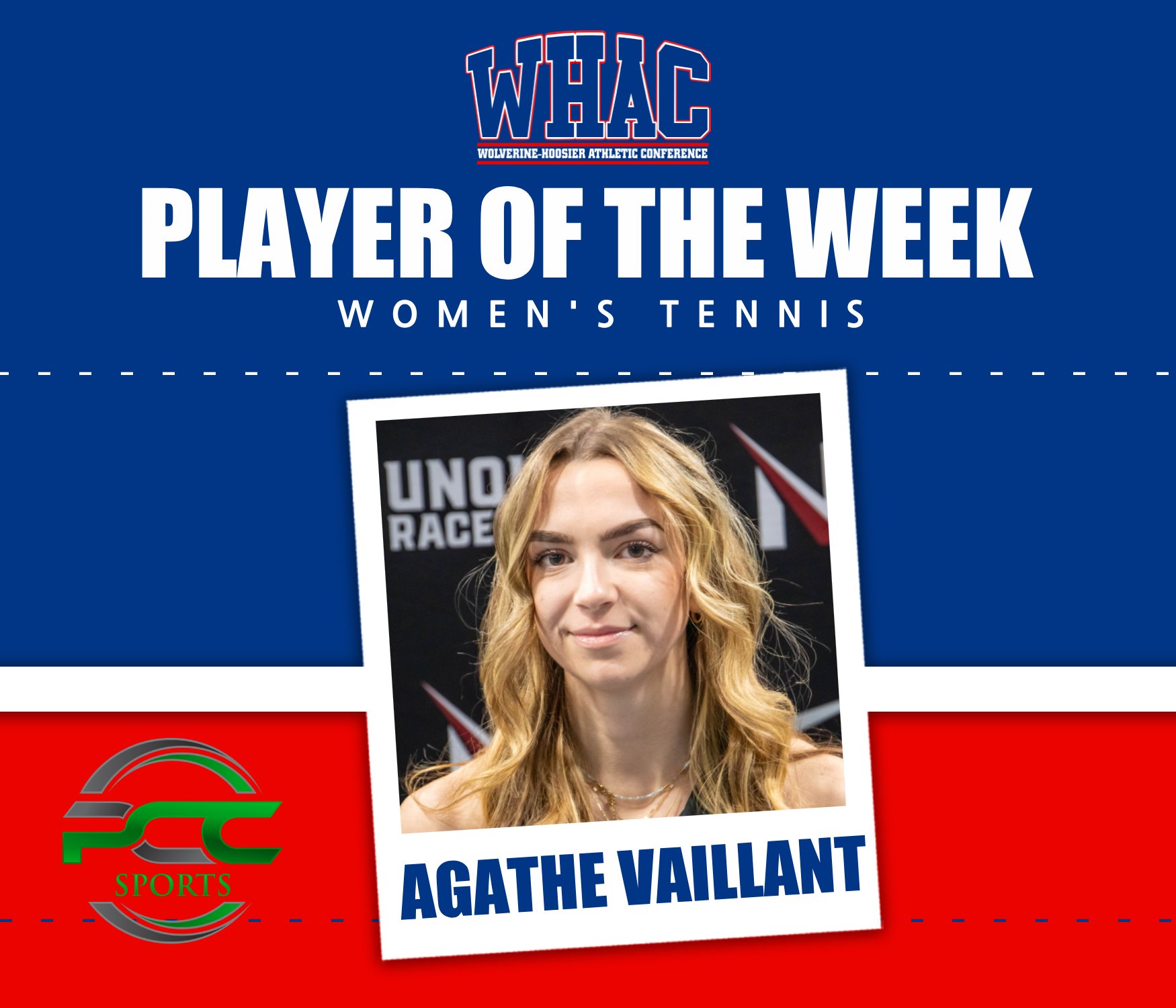 UNOH's Vaillant Named Women's Tennis Player of the Week