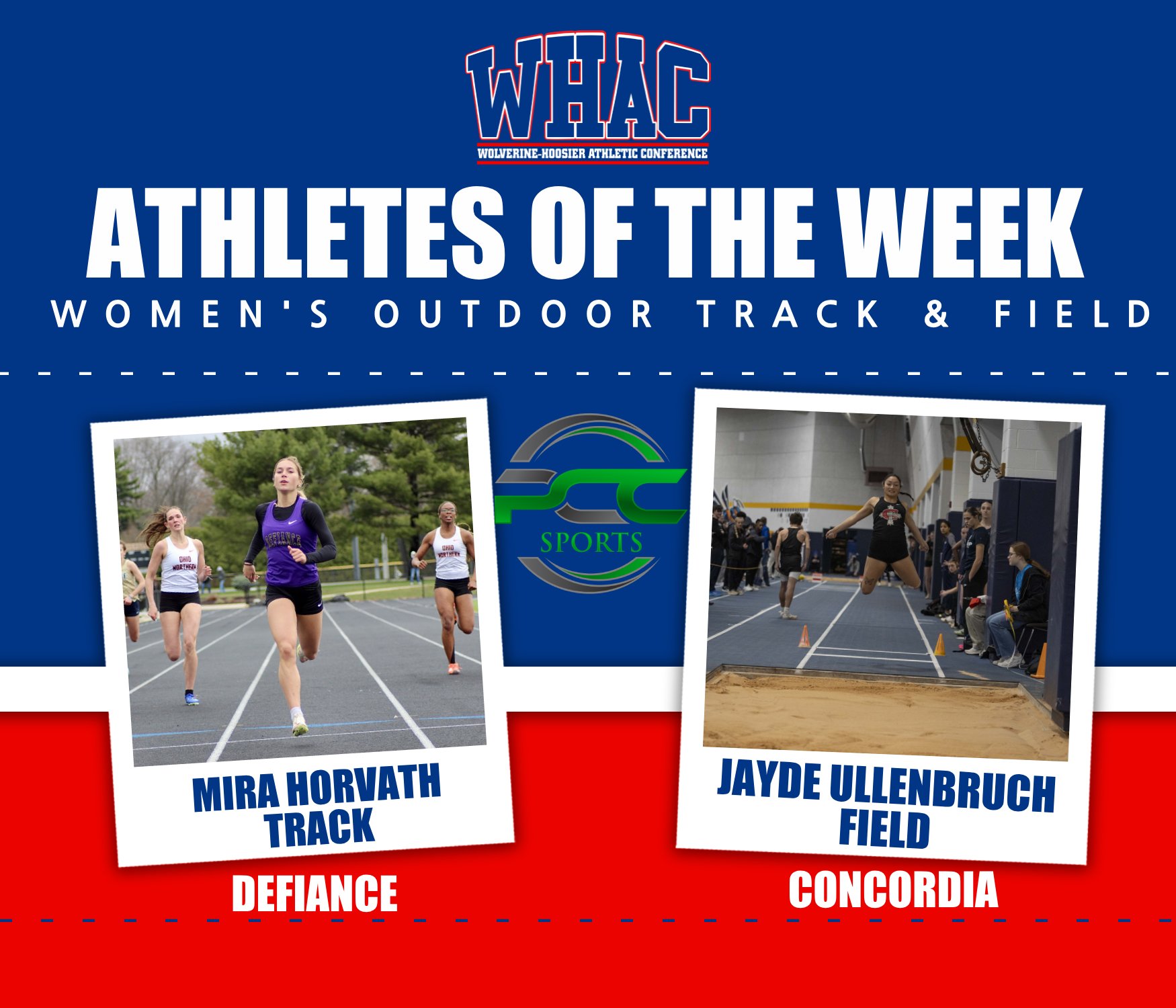 Defiance's Horvath, Concordia's Ullenbruch Named Outdoor Athletes of the Week