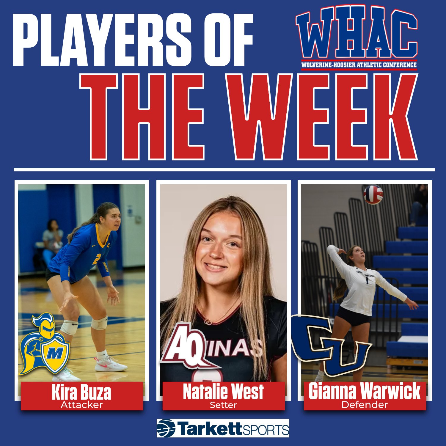 Buza, West and Warwick Named Players of the Week