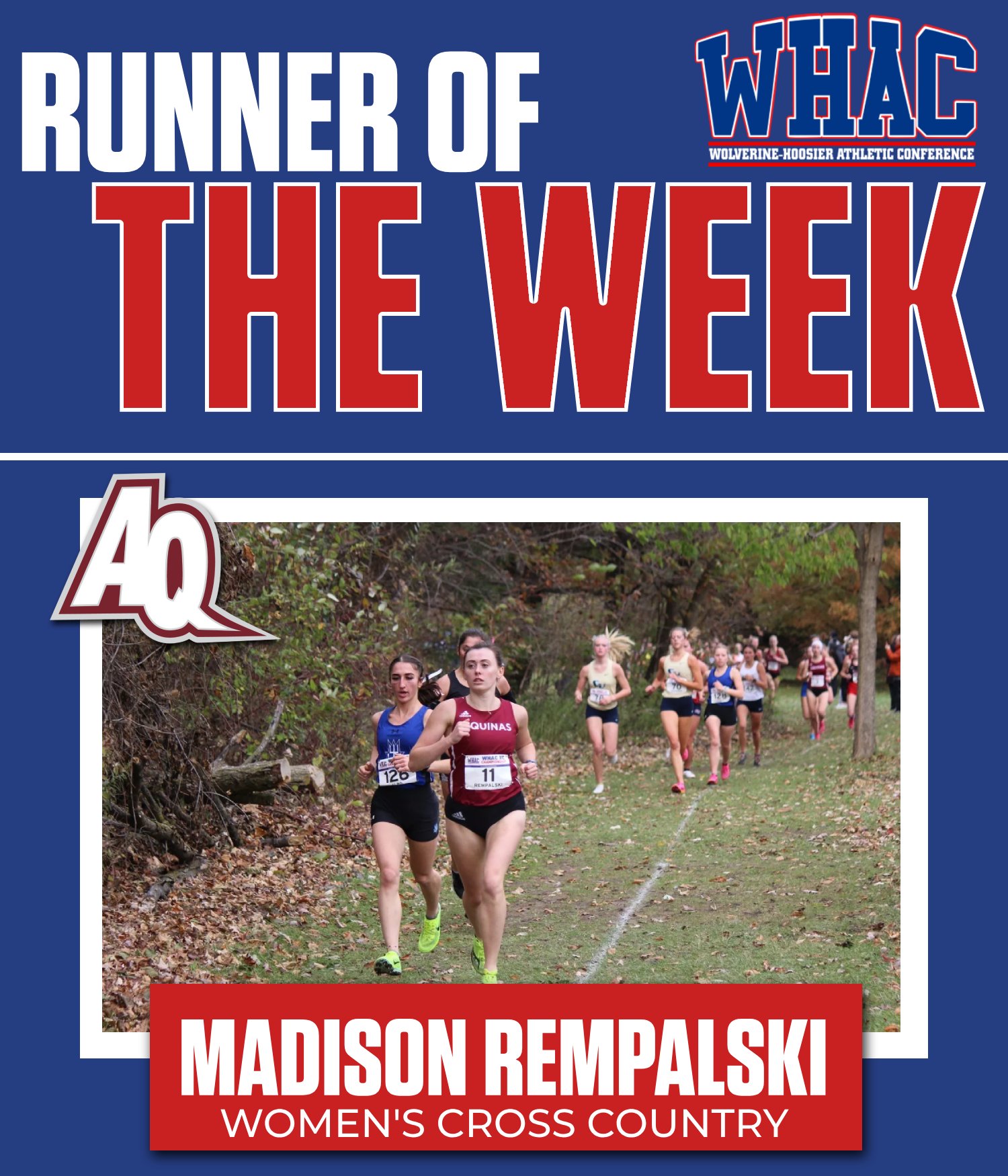Aquinas' Rempalski Named Women's Runner of the Week