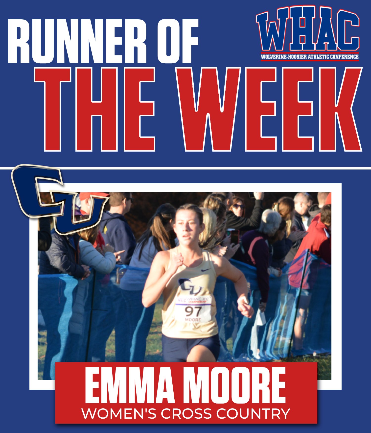 Cornerstone's Moore Repeats as Women's Runner of the Week